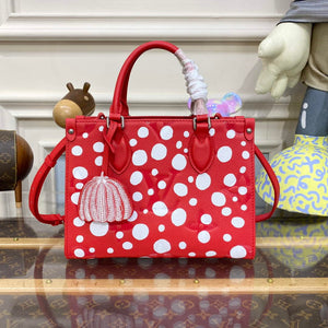 LV M46412 Louis Vuitton LV x YK OnTheGo PM Bag Red - Default Title - View 1