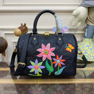 LV M46415 Louis Vuitton LV x YK Speedy Bandouliere 25 Bag Black - Default Title - View 1