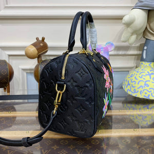 LV M46415 Louis Vuitton LV x YK Speedy Bandouliere 25 Bag Black - Default Title - View 3