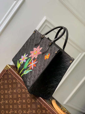 LV M46416 Louis Vuitton LV x YK OnTheGo MM Bag Black - Default Title - View 2