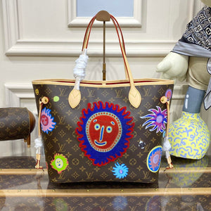 LV M46447 Louis Vuitton LV x YK Neverfull MM Bag - Default Title - View 2