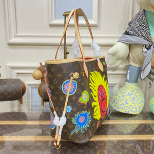 LV M46447 Louis Vuitton LV x YK Neverfull MM Bag - Default Title - View 3