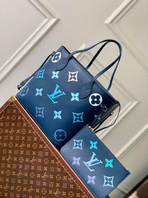 LV M46514 Louis Vuitton Neverfull MM Bag Gradient Blue - Default Title - View 1