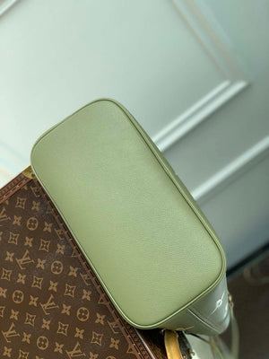 LV M46649 Louis Vuitton Neverfull MM Tote Bag Monogram Empreinte Leather Kaki Cream - Default Title - View 4