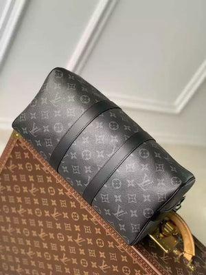 LV M46655 Louis Vuitton Keepall Bandouliere 35 Monogram Eclipse Black - Default Title - View 3