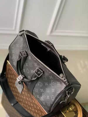 LV M46655 Louis Vuitton Keepall Bandouliere 35 Monogram Eclipse Black - Default Title - View 7