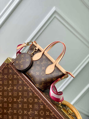 LV M46786 Louis Vuitton M46705 Neverfull BB Handbag Rose Peony - Default Title - View 2