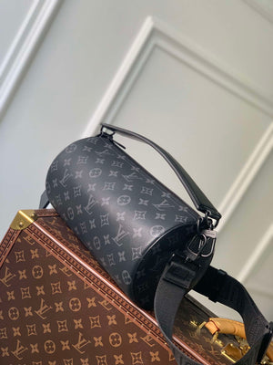 LV M46796 Louis Vuitton Soft Polochon PM Monogram Eclipse - Default Title - View 3