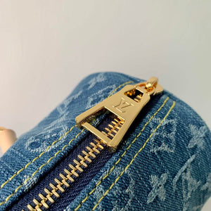 LV M46830 Louis Vuitton Papillon Handbag Denim Blue - Default Title - View 4