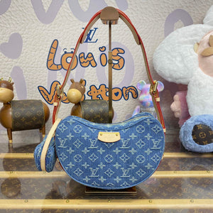 LV M46856 Louis Vuitton Croissant MM Handbag Monogram Denim - Default Title - View 1