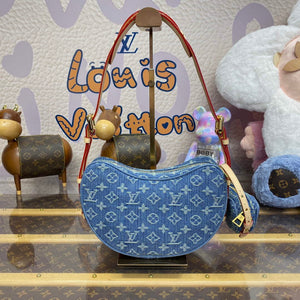 LV M46856 Louis Vuitton Croissant MM Handbag Monogram Denim - Default Title - View 2