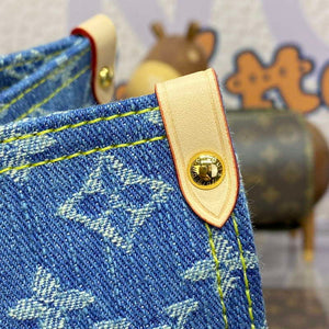 LV M46871 Louis Vuitton OnTheGo MM Tote Bag Monogram Denim - Default Title - View 6