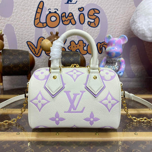 LV M46875 Louis Vuitton Speedy Bandouliere 20 Handbag Latte White / Bubble Tea Mauve - Default Title - View 2