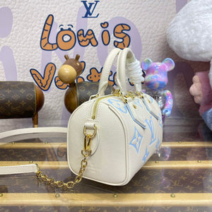 LV M46883 Louis Vuitton Speedy Bandouliere 20 Handbag Latte/Candy Blue - Default Title - View 3