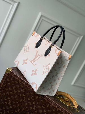 LV M46912 Louis Vuitton OnTheGo MM Tote Bag Beige - Default Title - View 2