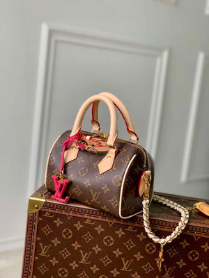 LV M46970 Louis Vuitton SPEEDY 18 LV&I Monogram Dune Coated Canvas Bag Bronw - Default Title - View 2