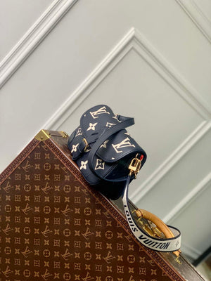 LV M47161 Louis Vuitton Diane Monogram Empreinte Leather Black with Camel - Default Title - View 2
