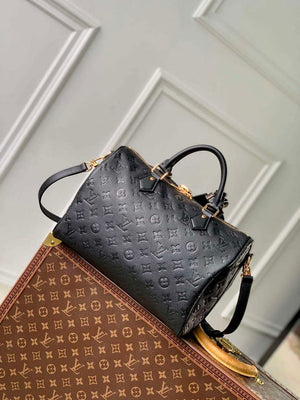 LV M47186 Louis Vuitton Speedy Soft 30 Handbag Black - Default Title - View 3
