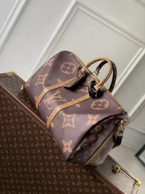 LV M47211 Louis Vuitton Keepall Bandouliere Travel Bag Monogram Giant and Monogram Reverse - Default Title - View 2