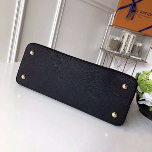 LV M48864 Louis Vuitton MM Capucines Leather Bag M42259 Black - Default Title - View 3