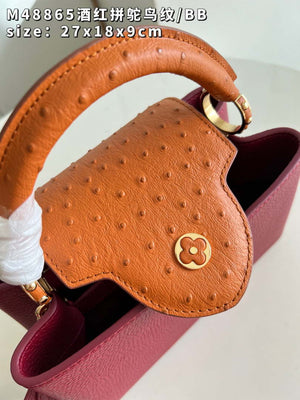 LV M48865 Louis Vuitton Capucines BB Bag Stitched ostrich leather - Default Title - View 7