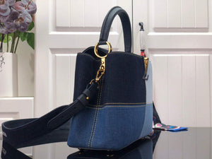 LV M48865 Louis Vuitton Capucines MM Handbag Blue - Default Title - View 2