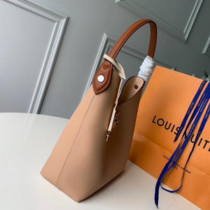 LV M44330 Louis Vuitton Lockme Hobo Soft calfskin M52776 Bag Apricot - luxibagsmall