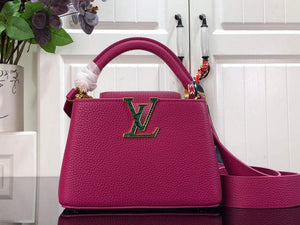 LV M56071 Louis Vuitton Capucines Mini Handbag Deep Rose - Default Title - View 1