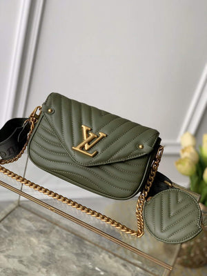 LV M56471 Louis Vuitton New Wave Multi-Pochette Leather M56461 Green - Default Title - View 1