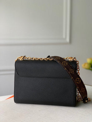 LV M57057 Louis Vuitton Twist MM shoulder Epi M50282 bag Black - luxibagsmall