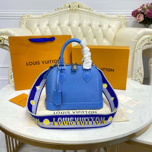 LV M57426 Louis Vuitton Alma BB Epi Handbag Blue - Default Title - View 1