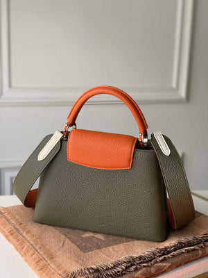 LV M57522 Louis Vuitton Capucines BB Handbag Green and Brown - Default Title - View 2