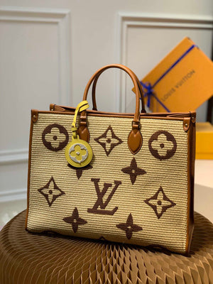 LV M57644 Louis Vuitton Onthego GM Tote Bag Tan - Default Title - View 1