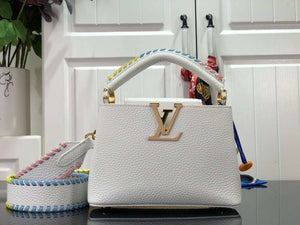 LV M57671 Louis Vuitton Capucines MM Handbag White - Default Title - View 1