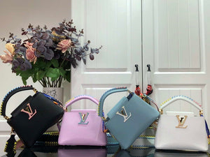 LV M57671 Louis Vuitton Capucines MM Handbag Black - Default Title - View 11
