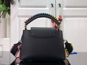 LV M57671 Louis Vuitton Capucines MM Handbag Black - Default Title - View 4