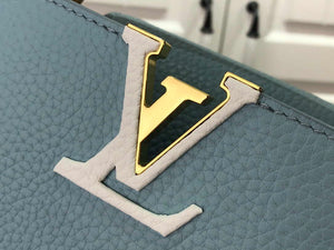 LV M57671 Louis Vuitton Capucines MM Handbag Light Blue - Default Title - View 4