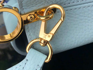 LV M57671 Louis Vuitton Capucines MM Handbag Light Blue - Default Title - View 5
