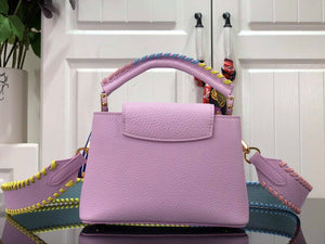 LV M57671 Louis Vuitton Capucines MM Handbag Pink - Default Title - View 3