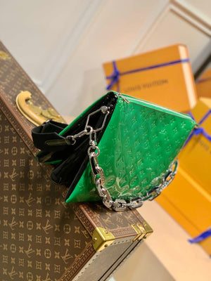 LV M57783 Louis Vuitton Coussin MM Embossed puffy Green Patent Leather - Default Title - View 2