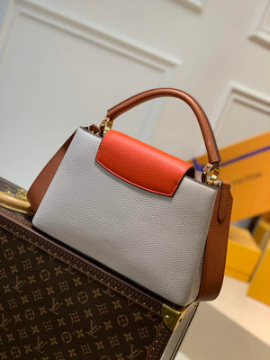 LV M57904 Louis Vuitton Capucines MM Handbag M57903 Apricot and Orange - Default Title - View 2