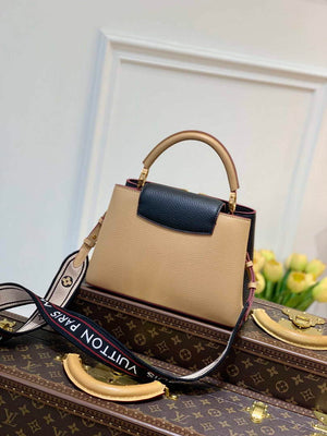 LV M58607 Louis Vuitton Capucines BB Handbag Black Apricot - Default Title - View 2