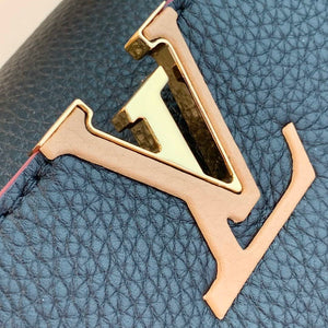 LV M58608 Louis Vuitton Capucines MM Handbag Black Apricot - Default Title - View 5