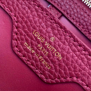 LV M58610 Louis Vuitton Capucines MM Handbag Beige and Wine red - Default Title - View 7