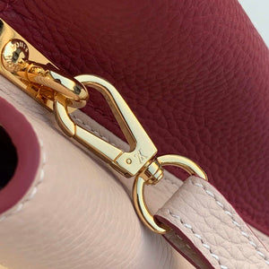 LV M58611 Louis Vuitton Capucines BB Handbag Beige and Wine red - Default Title - View 5