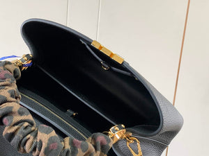 LV M58732 Louis Vuitton Capucines MM Handbag Black - Default Title - View 8