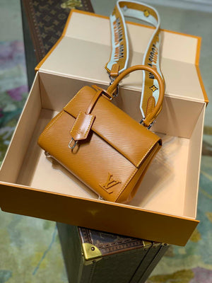 LV M58931 Louis Vuitton Cluny Mini Epi Handbag Gold Miel - Default Title - View 1