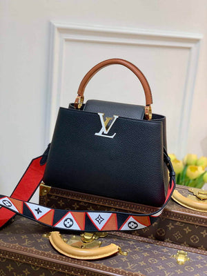 LV M59021 Louis Vuitton Capucines MM Handbag Black - Default Title - View 1