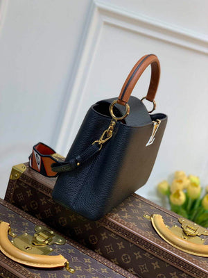 LV M59021 Louis Vuitton Capucines MM Handbag Black - Default Title - View 3