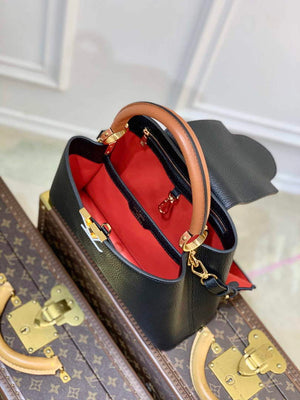LV M59021 Louis Vuitton Capucines MM Handbag Black - Default Title - View 8